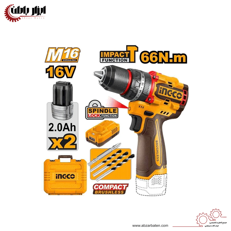 دریل چکشی شارژی  16 ولت  اینکو مدل CIDLI166062