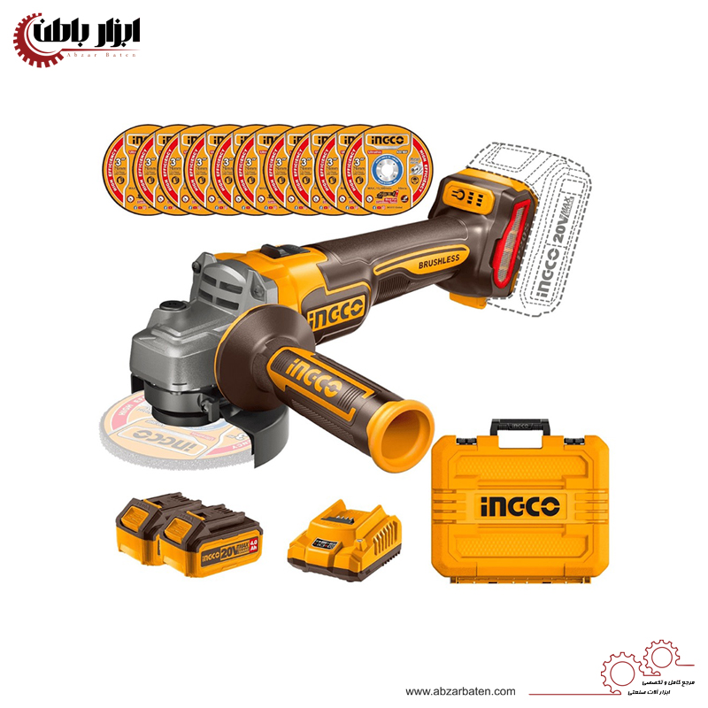 مینی فرز شارژی براشلس 42 ولت اینکو مدل CAGLI4128112