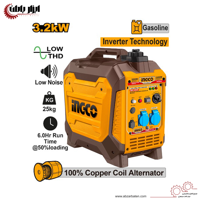 موتور برق بنزینی سوپر سایلنت 3.2 کیلو وات اینکو مدل GEI35006