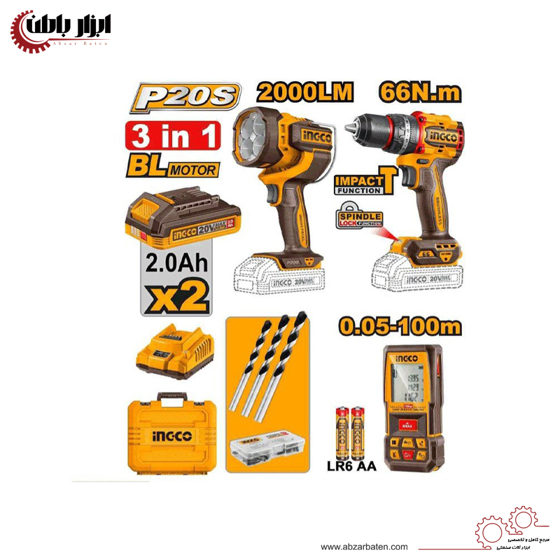 ست ابزار شارژی 3 عددی اینکو مدل COSLI250885