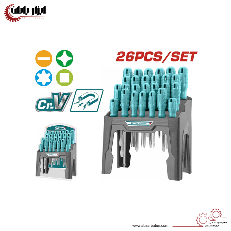 ست پیچ گوشتی 26 پارچه توتال مدل THTDC252601