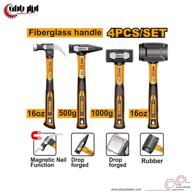 ست چکش 4 تکه اینکو مدل HCH9004